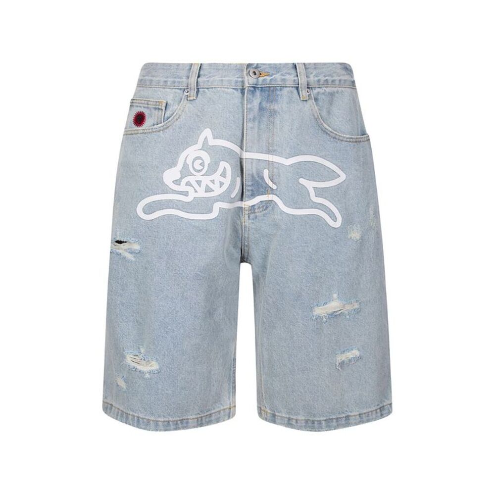 Icecream Men Running Dog Denim Shorts